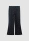 Black skinny organic cotton leggings with heart print for girls_0