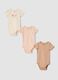 Three-pack of pink organic cotton crew-neck bodysuits_0