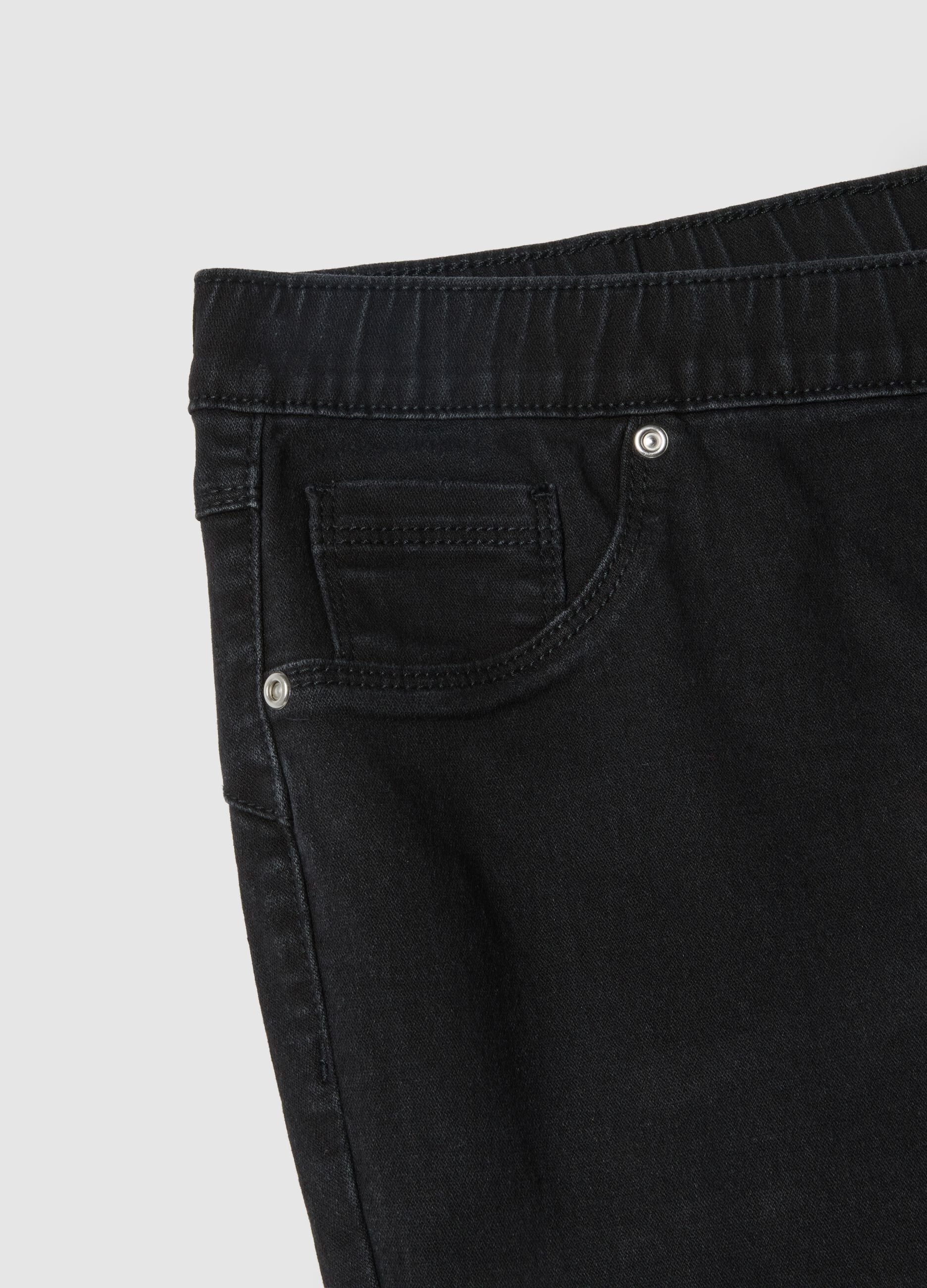 Black Stretch Cotton Skinny Fit Trousers