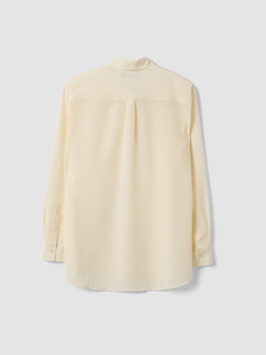 Beige pure silk shirt with classic collar and regular fit_2