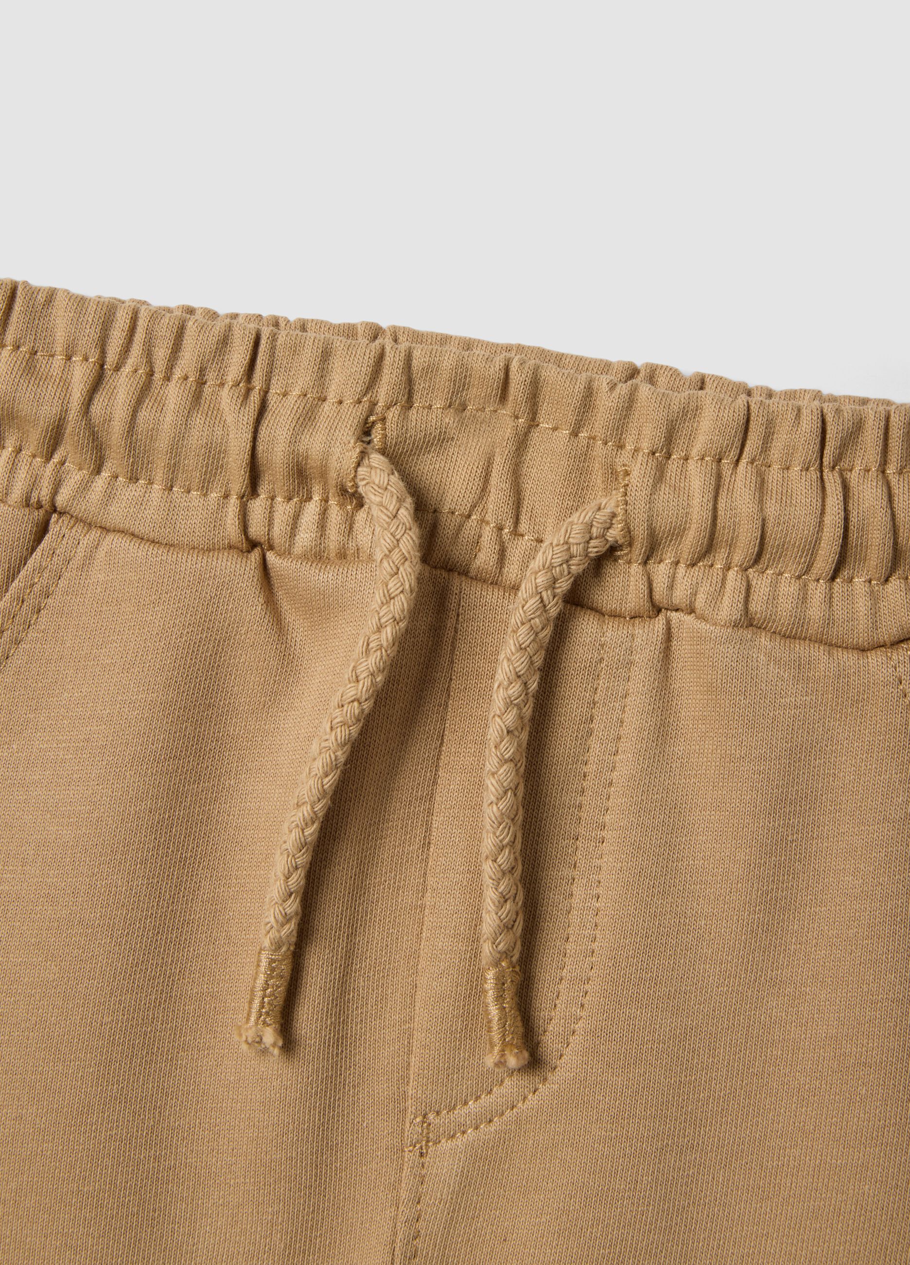 Shorts jogger beige in puro cotone da bimbo regular fit