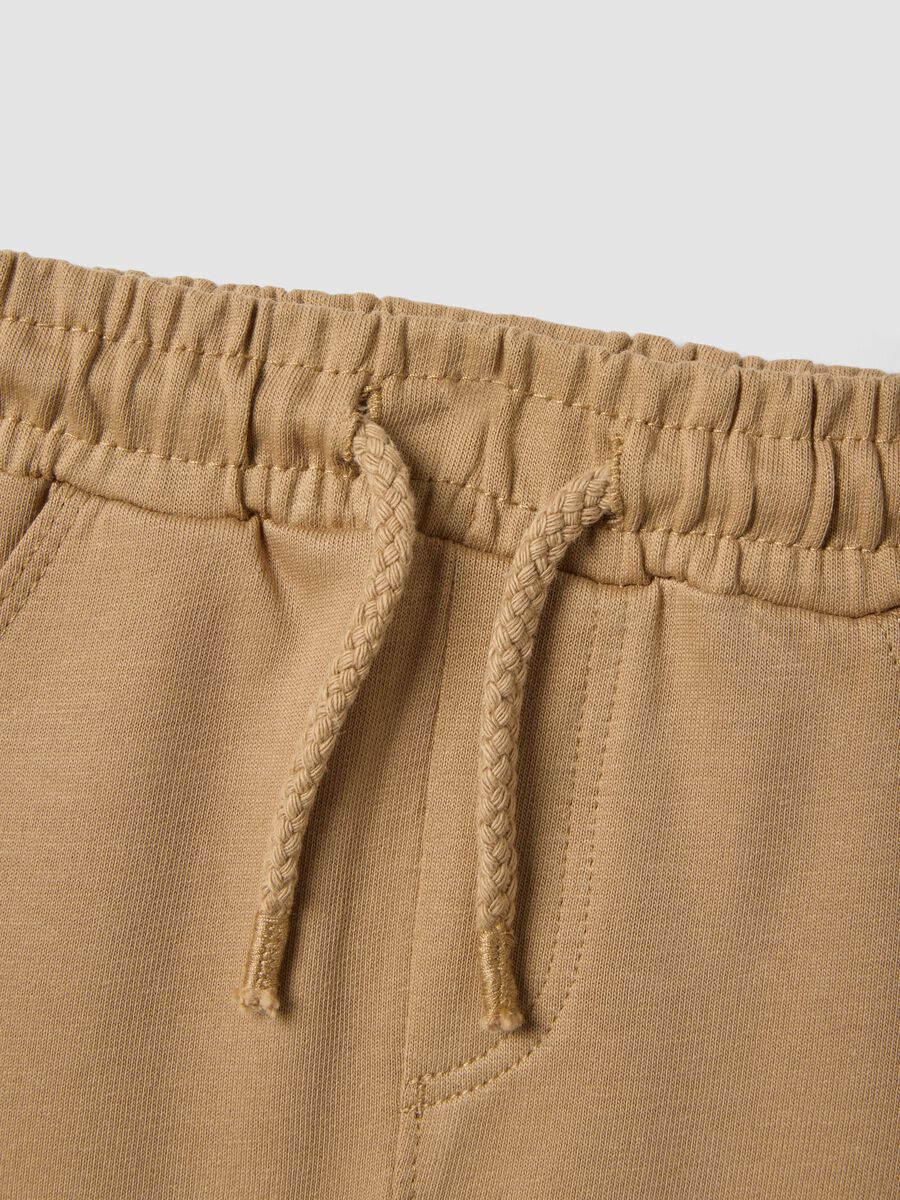 Shorts jogger beige in puro cotone da bimbo regular fit_3