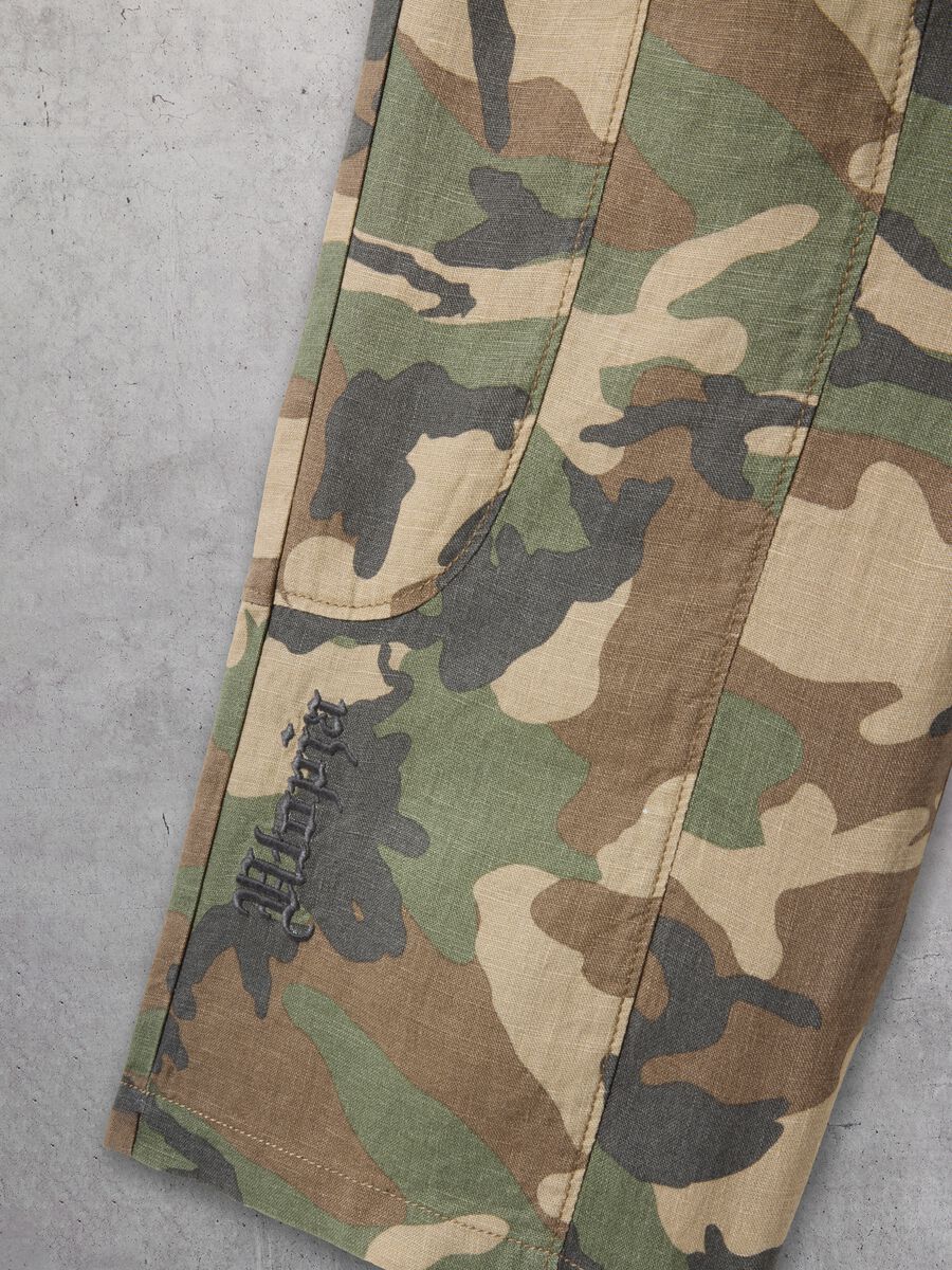 100% Linen Wide-Leg Camo Trousers_7