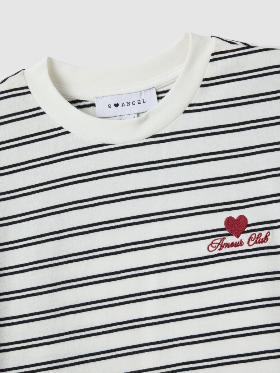 Multicolour striped pure cotton t-shirt regular fit_5