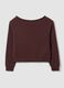 Brown cotton-blend sweatshirt with wide neckline, regular fit_2