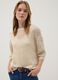 Beige open-knit floral regular-fit top_0