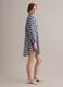 Blue long pure cotton shirt with floral print_2
