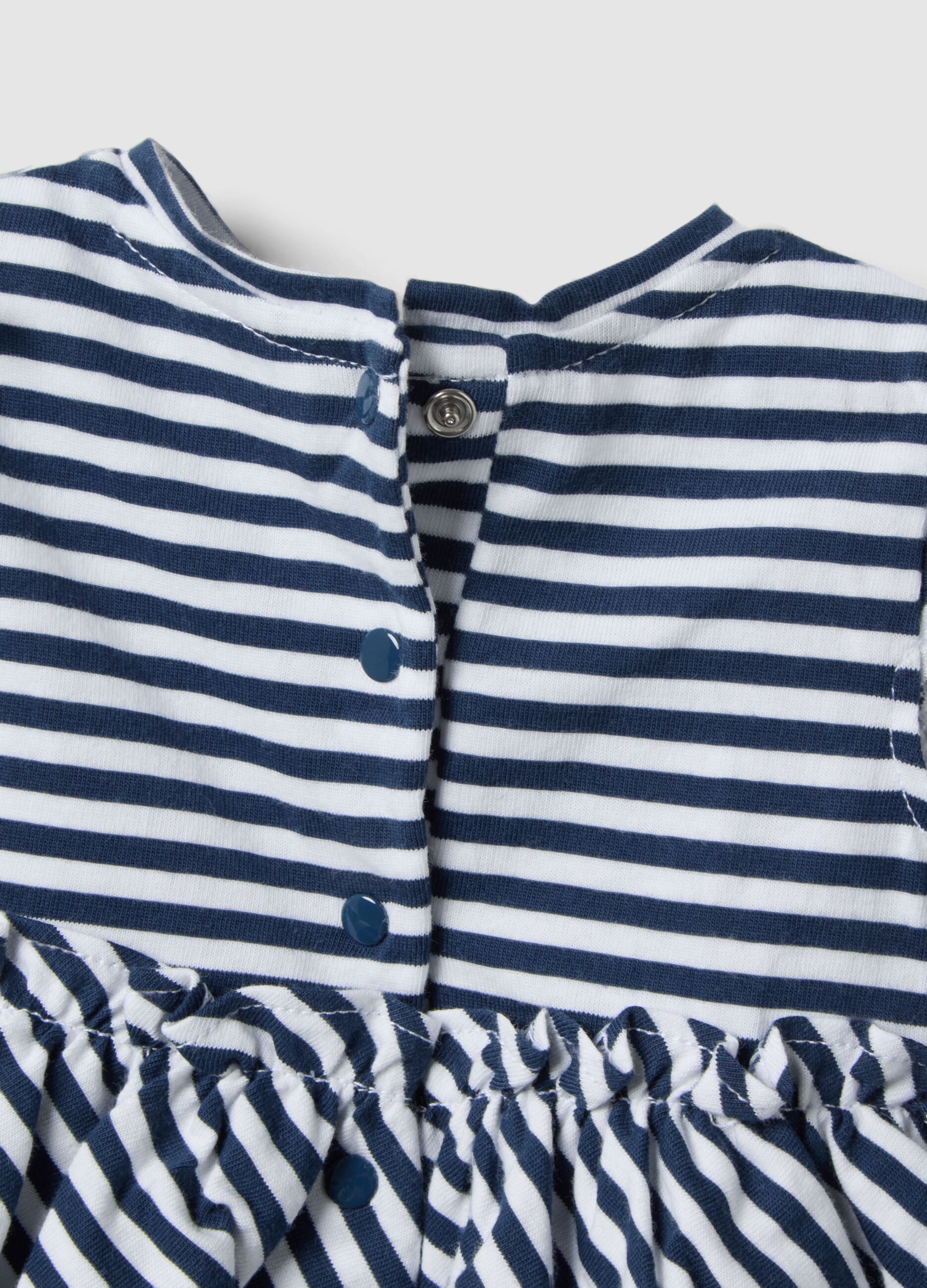 Girls&rsquo; pure cotton stripy baby romper regular fit
