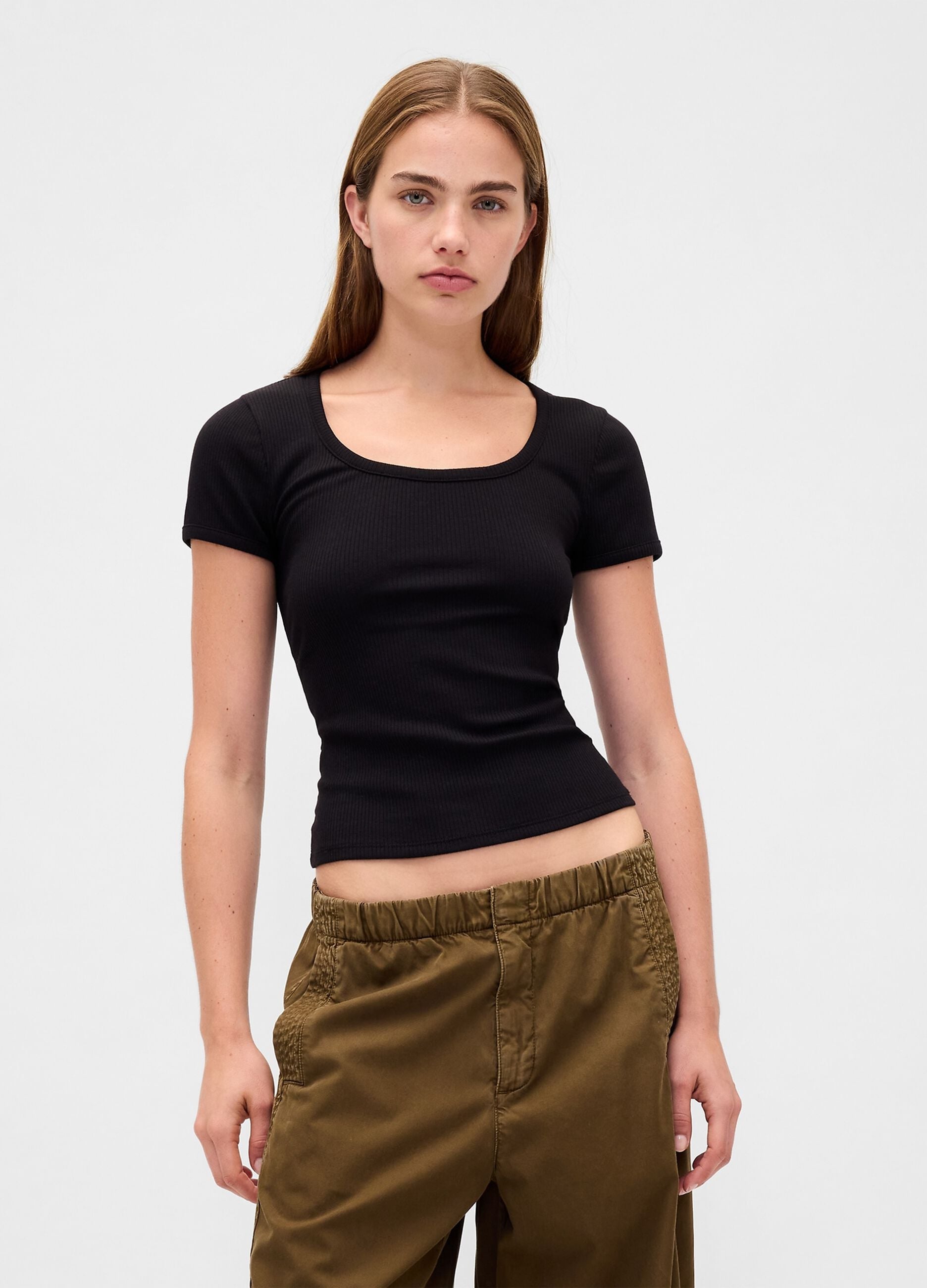 T-shirt elasticizzata a maniche corte