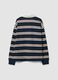 Blue pure-cotton striped rugby polo with classic collar_2