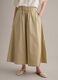 Beige long skirt in pure cotton_1