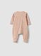 Pink organic cotton floral sleepsuit for baby girl_1