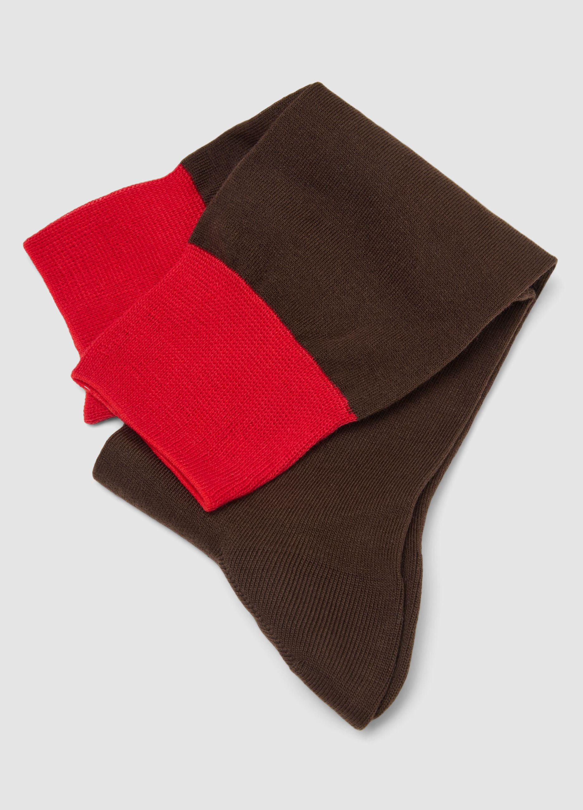 Pack of two pairs of multicolour stretch cotton blend socks