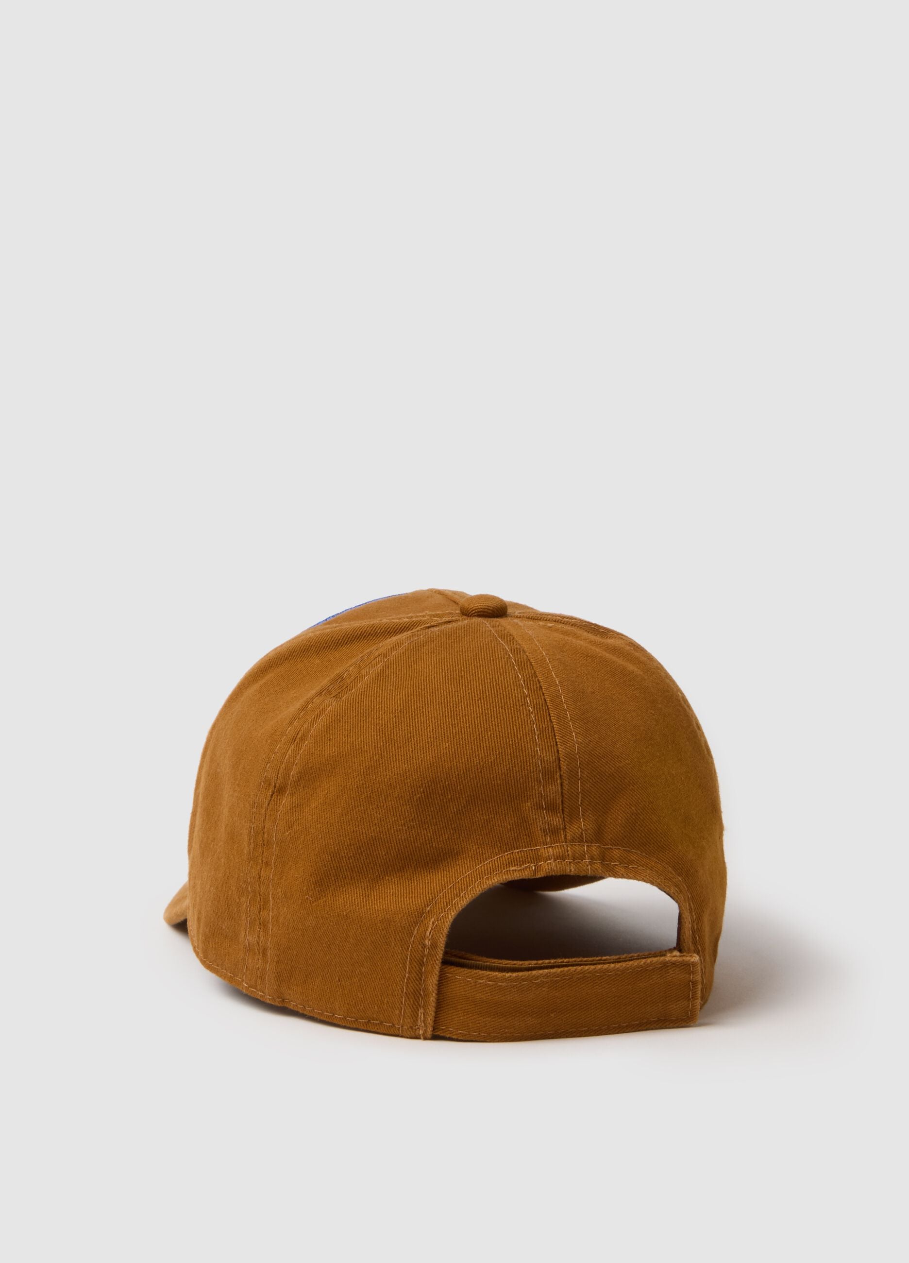 Brown pure cotton children's baseball cap with patch