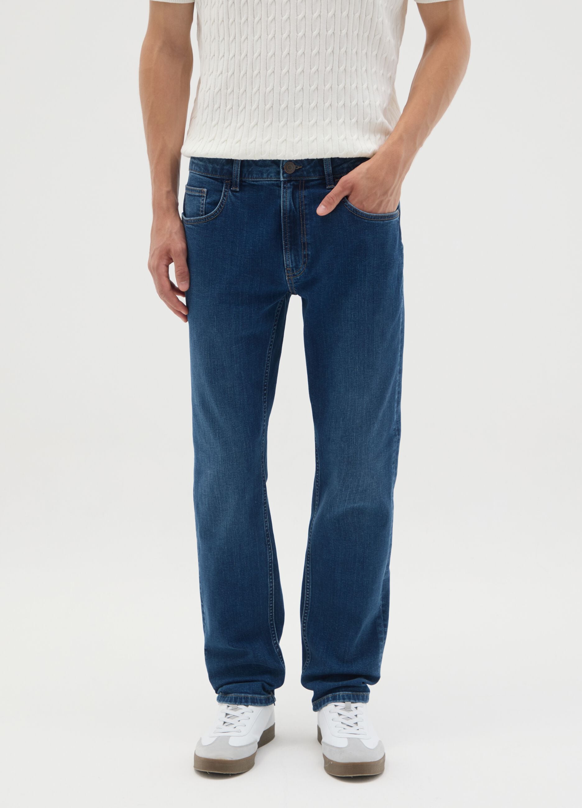 Men's Slim Fit Blue Denim Jeans