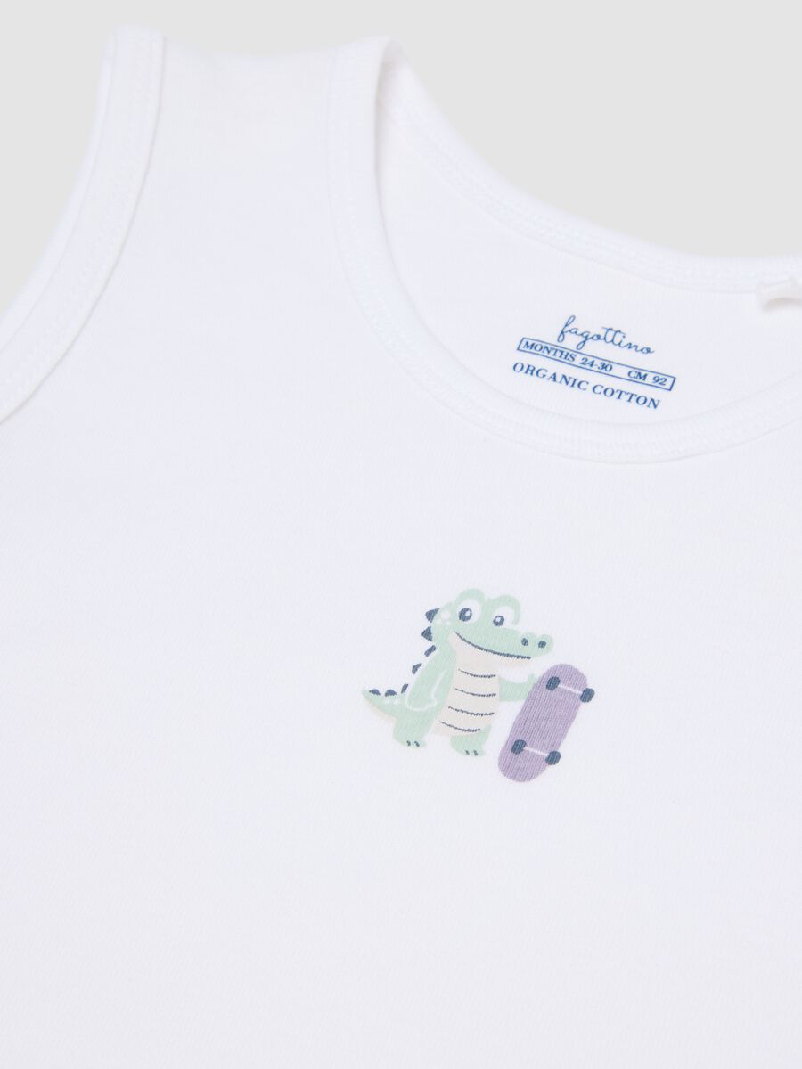 2-pack multicolour organic cotton sleeveless vests with print for baby_3