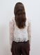 White cotton-blend blouse with floral lace, slim fit_3
