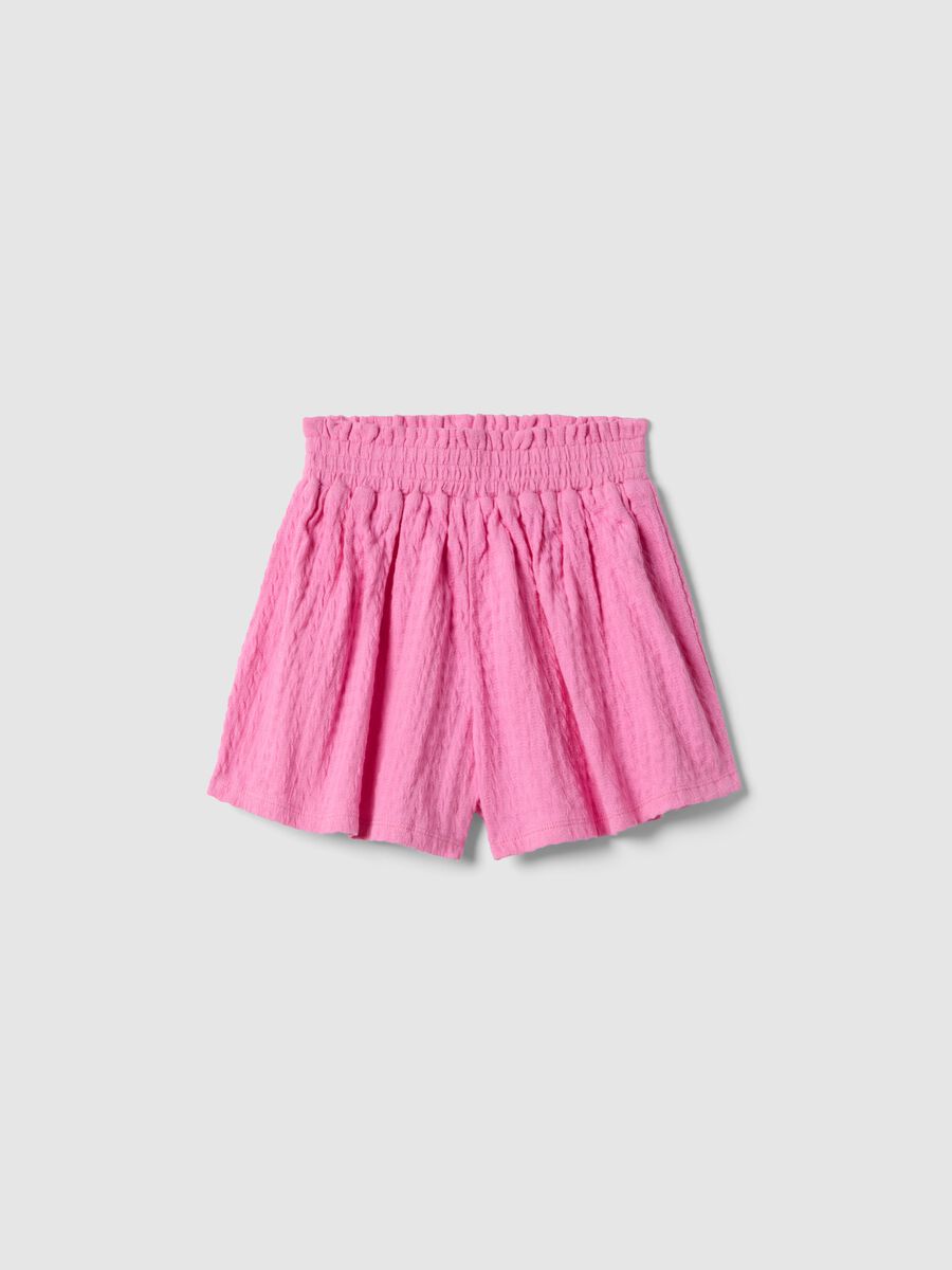 Girls&rsquo; pink stretch cotton shorts, regular fit_0
