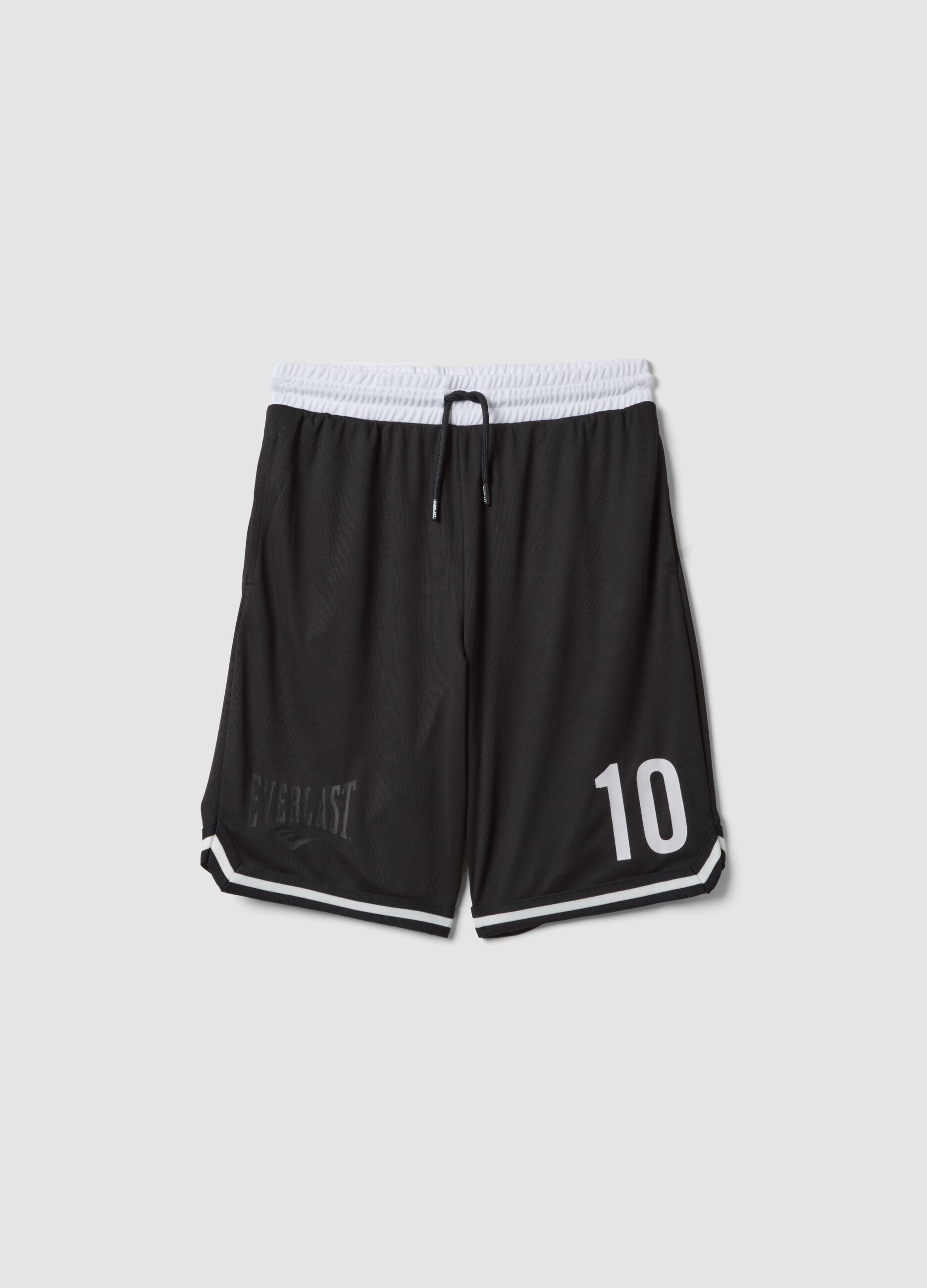 Black boys' shorts with elasticated waistband, comfort fit