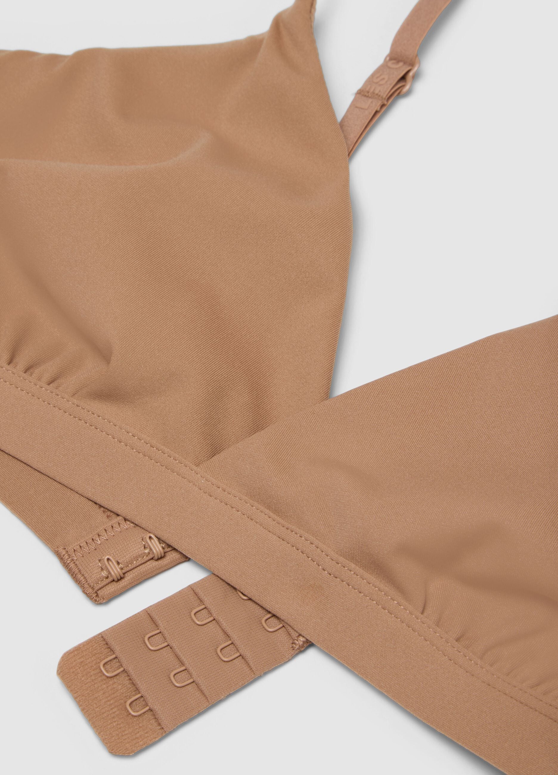Beige microfibre triangle bra