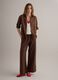 Brown pure linen regular fit shirt_1