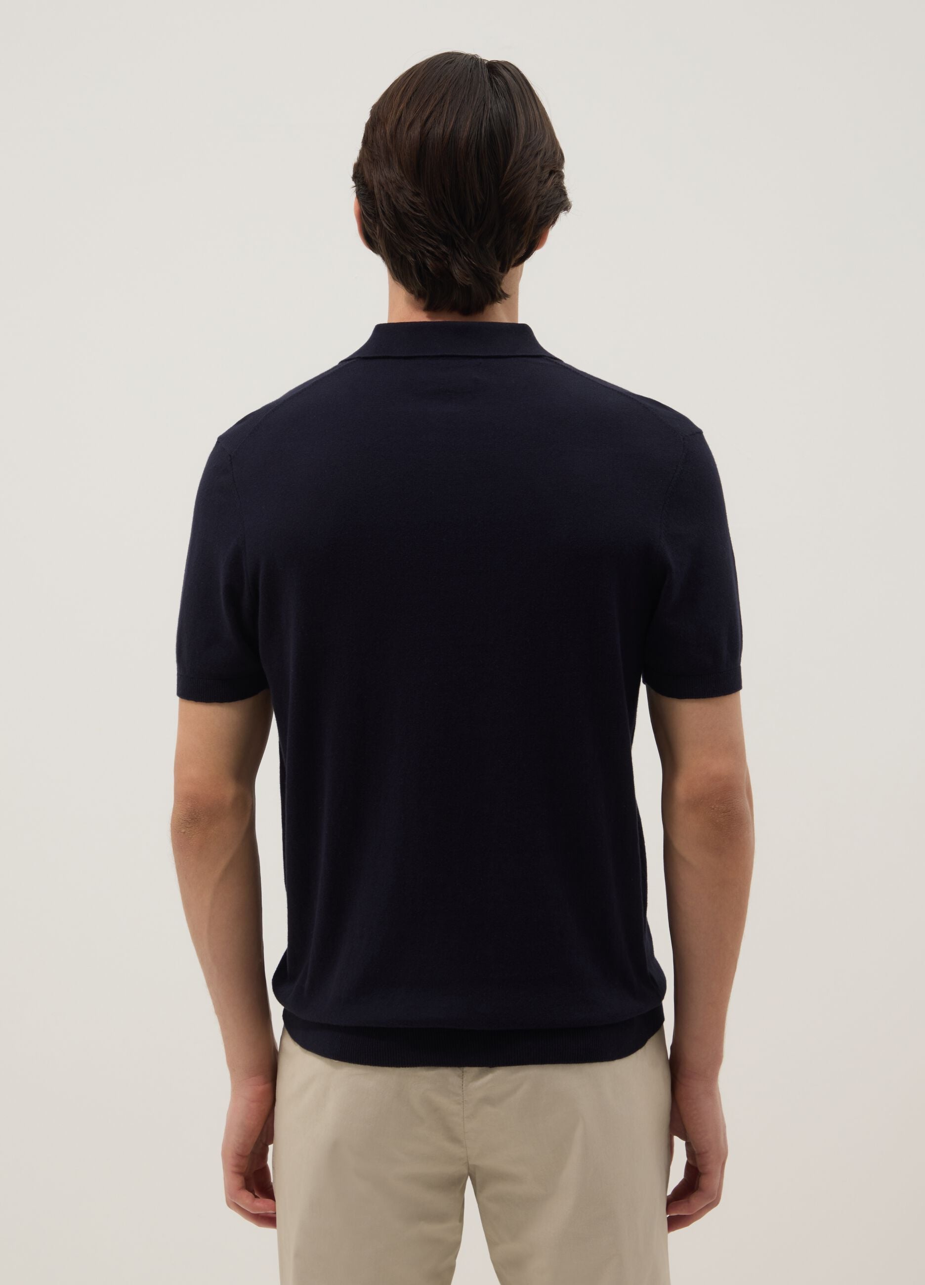 Pure cotton blue polo regular fit