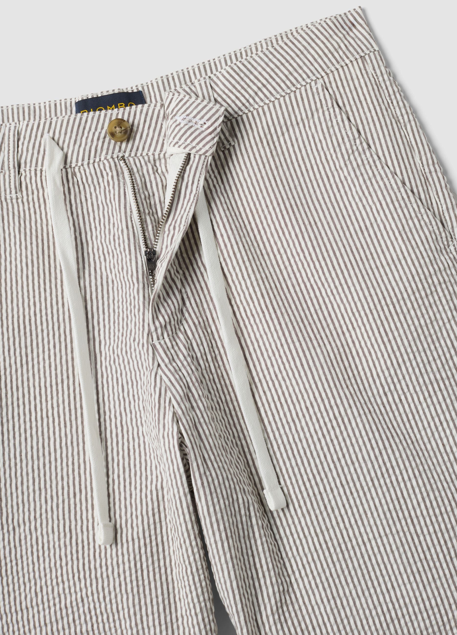 Multicolour striped regular-fit stretch cotton shorts