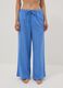 Blue pure cotton striped beach cover-up trousers_2
