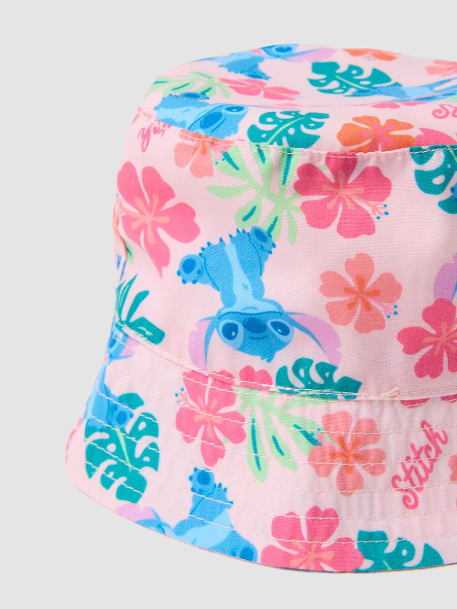 Multicolour pure cotton hat for girls with Stitch_1