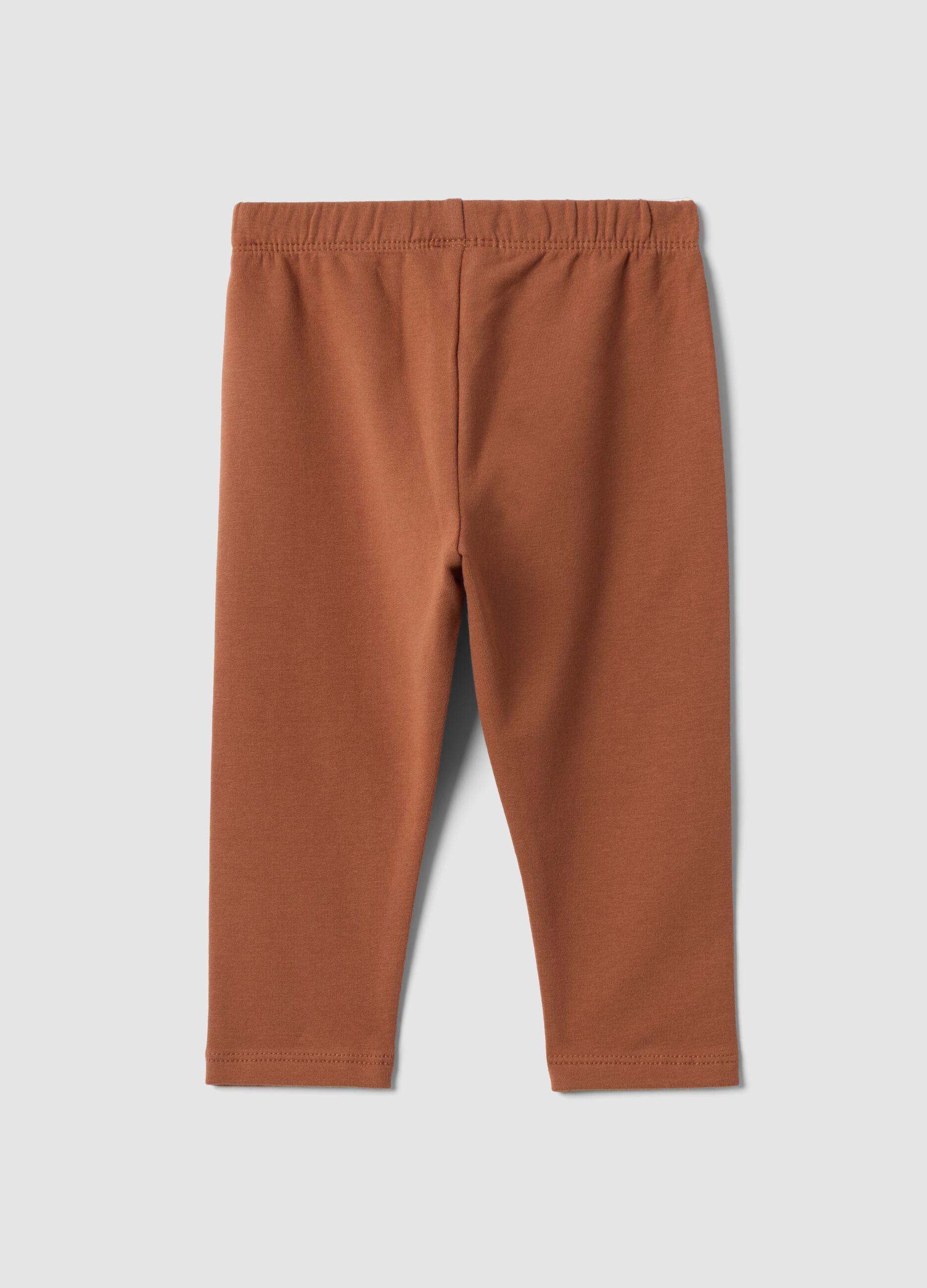 Brown organic stretch cotton leggings