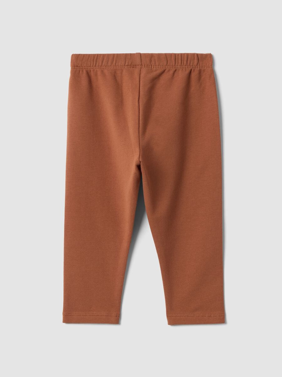 Brown organic stretch cotton leggings_1