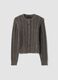 Grey cable-knit wool-blend cardigan_0