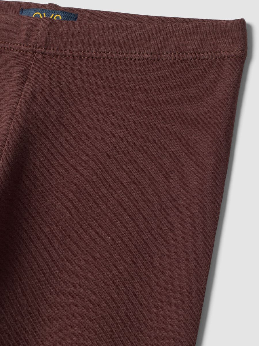 Brown skinny-fit stretch cotton leggings_2