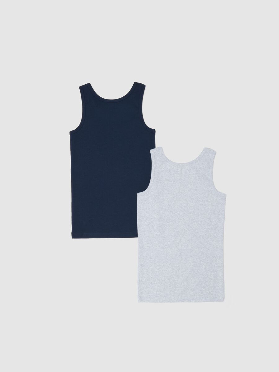 Twin pack of multicolour pure cotton vests for boys with regular fit_1