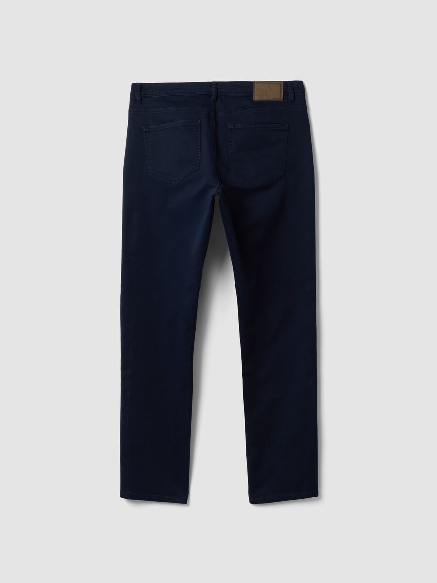 Pantaloni verdi in dobby di cotone elasticizzato slim fit_2