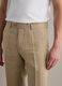 Beige slim-fit pure linen trousers_3