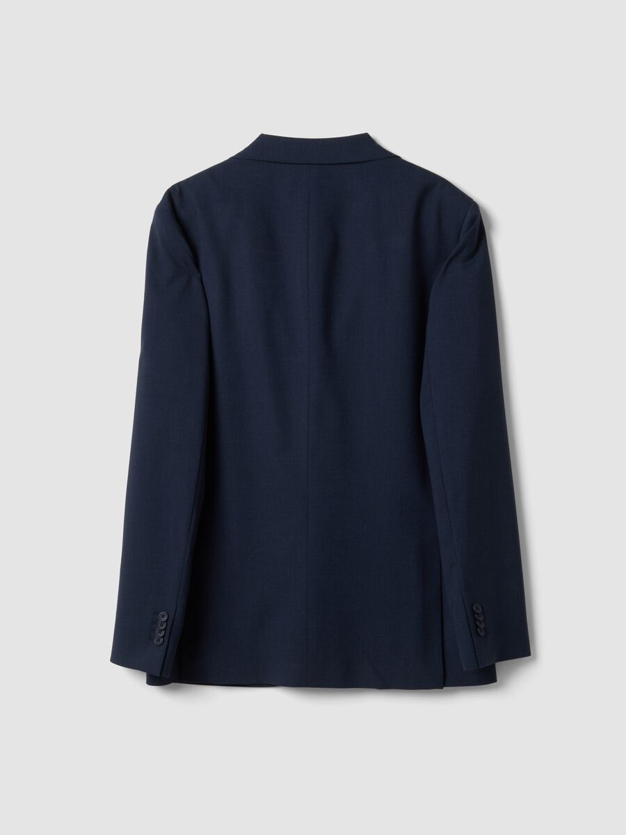 Blazer blu in viscosa elasticizzata foderato_2