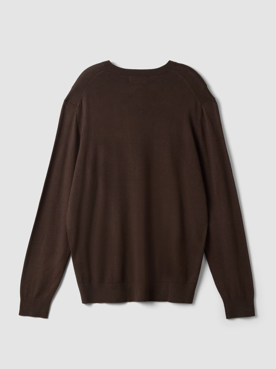 Brown crew-neck jumper in viscose blend, regular fit_2