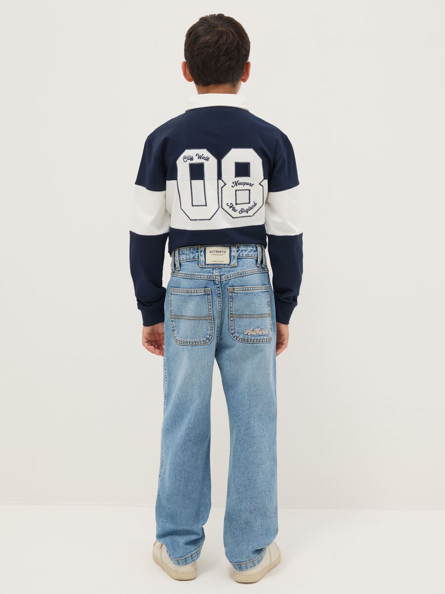 Jeans in puro cotone azzurri da ragazzo regular fit_1
