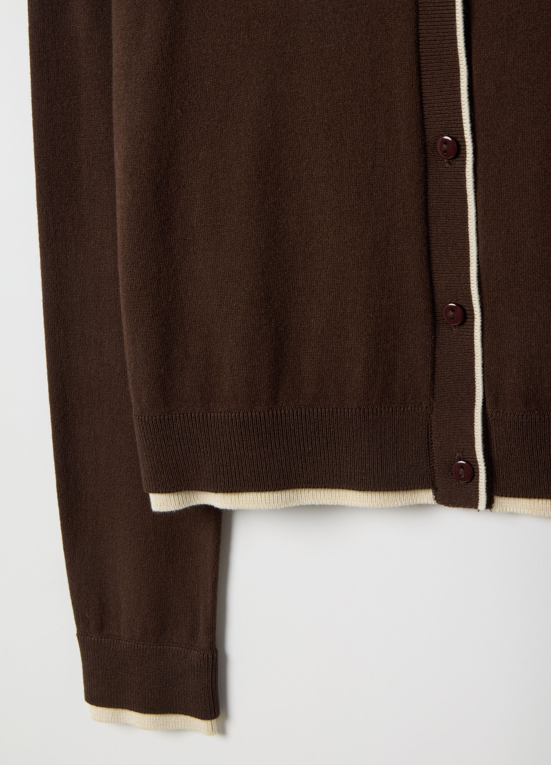 Brown viscose blend cardigan regular fit