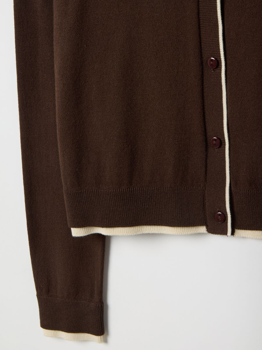 Brown viscose blend cardigan regular fit_5