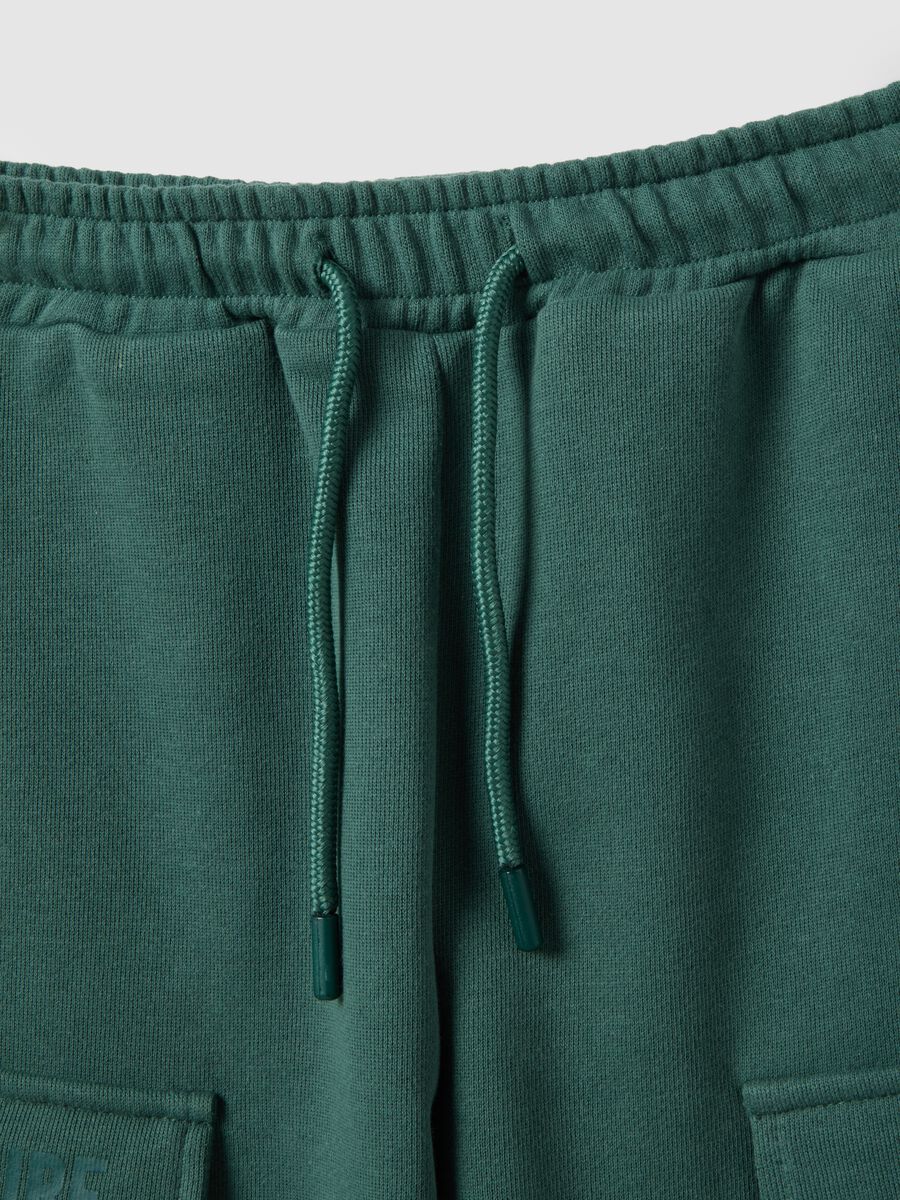 Children's green cotton blend regular fit jogging set_3