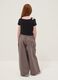 Brown pure cotton trousers with elasticated waistband for girls_1