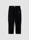 Black sporty cargo trousers with drawstring_4