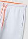 White cotton-blend Bermuda shorts with elasticated waistband_5