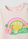 Pink stretch cotton T-shirt with rainbow print_2