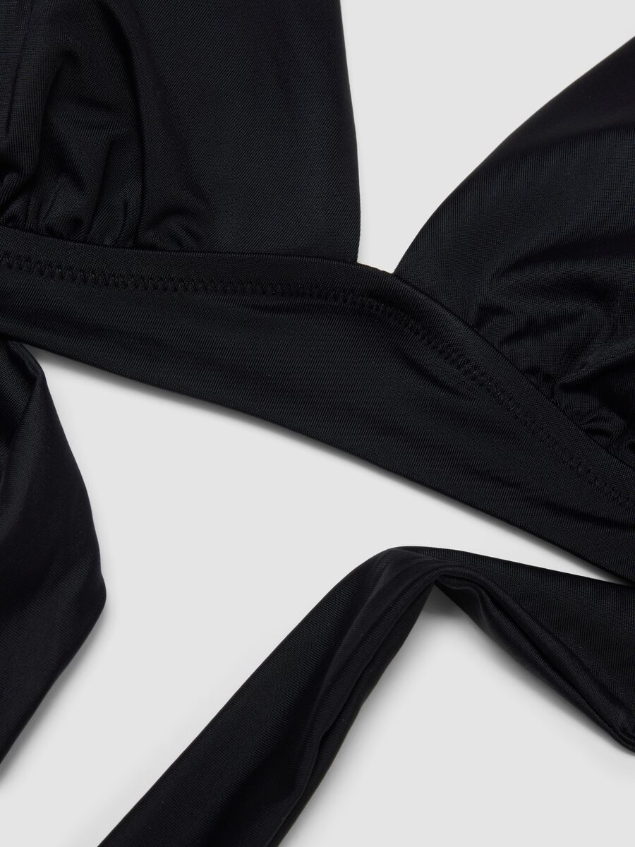 Black stretch triangle bikini top_5