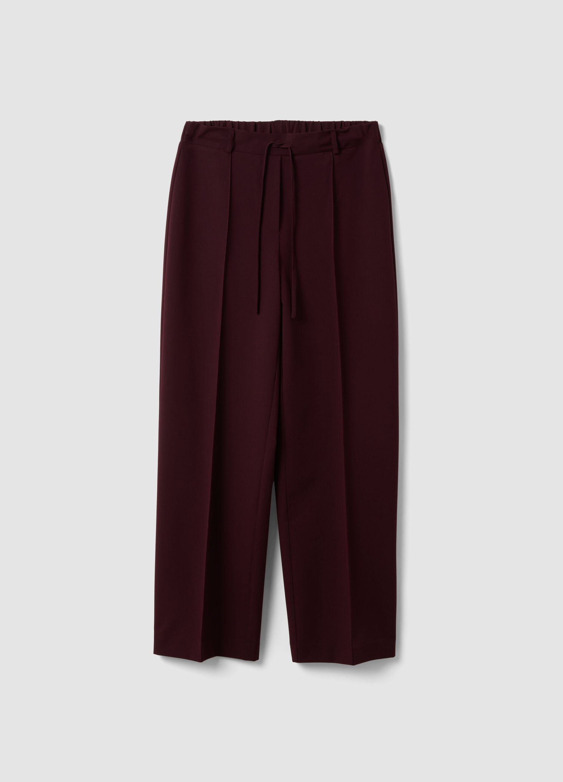 Purple stretch viscose straight-leg trousers