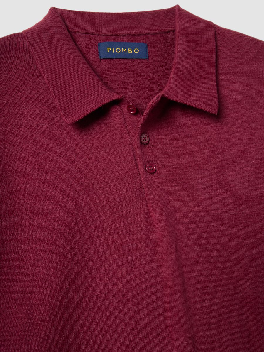 Red regular fit polo shirt in a cotton, linen and silk blend_6