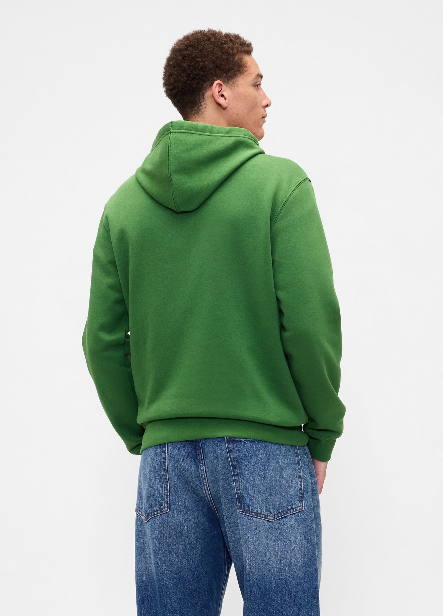 Green mixed cotton hoodie